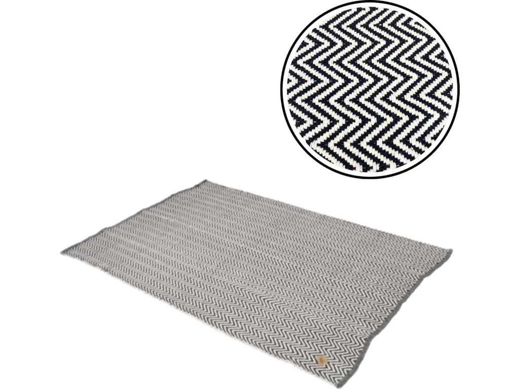 Koberec ESQUINA 140x200 cm černo-bílý – moderní vzor do interiéru