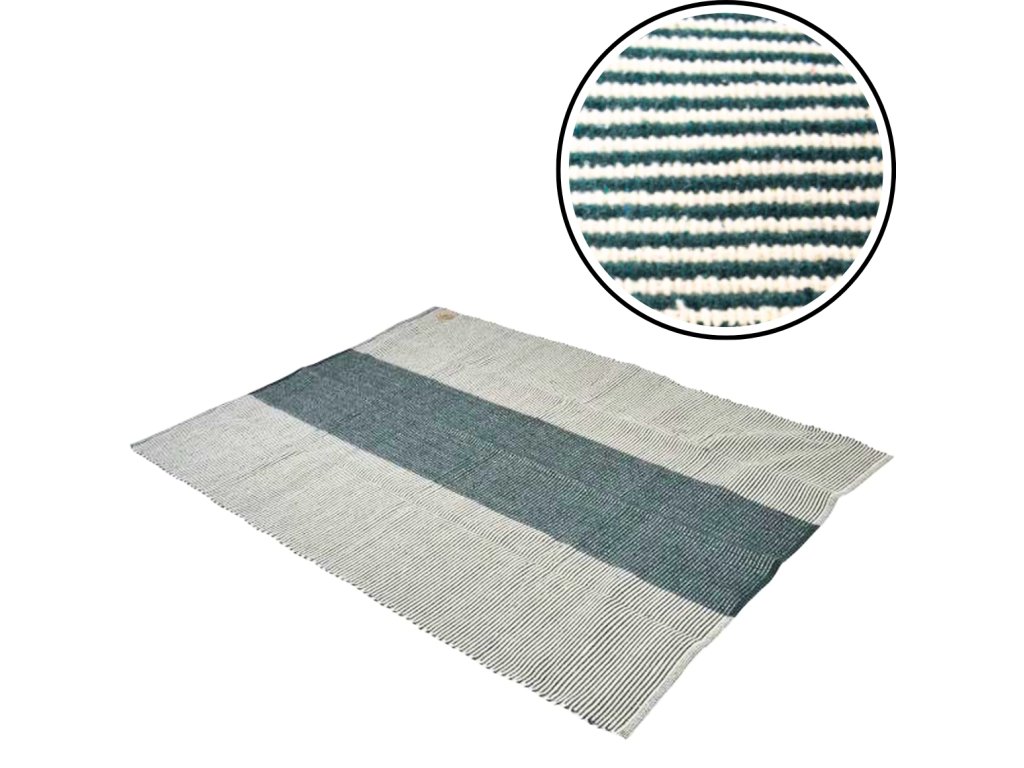Koberec ESQUINA zeleno-bílý 140x200 – přírodní styl do interiéru