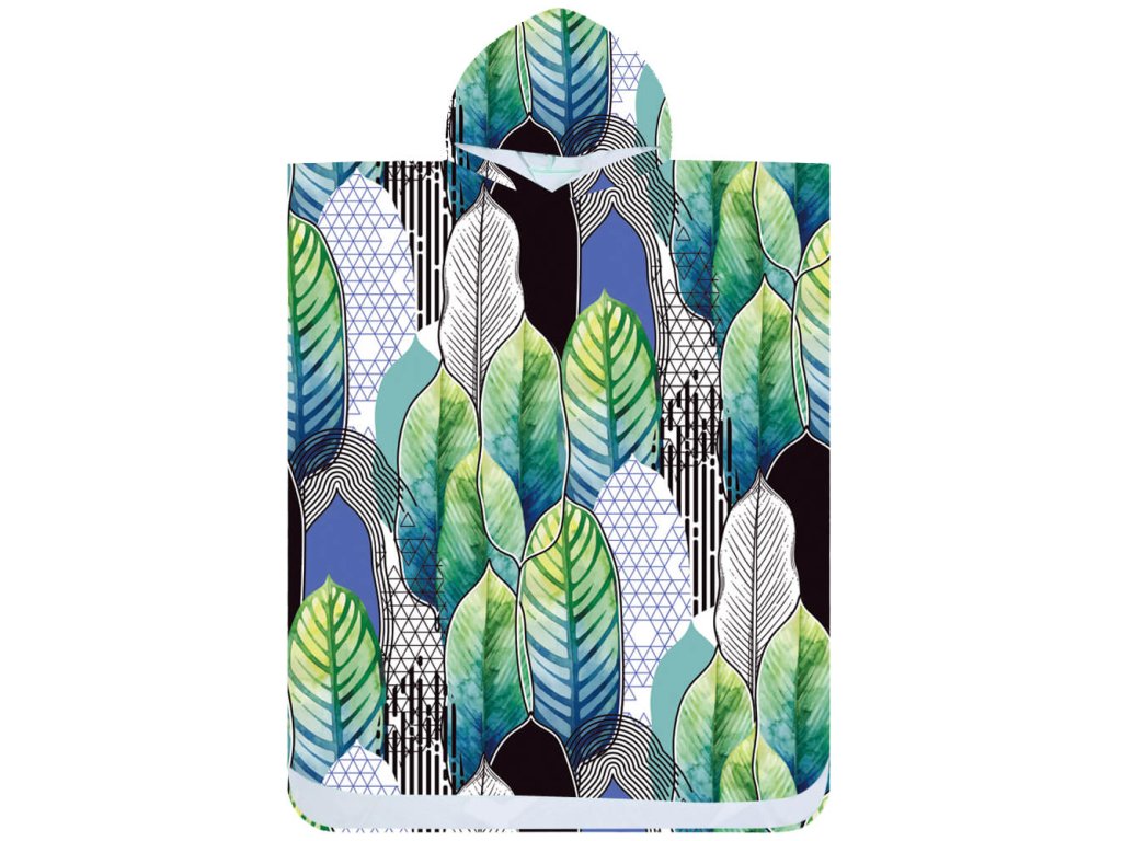 Poncsó törölköző FEATHERS zöld-kék 80×145 cm