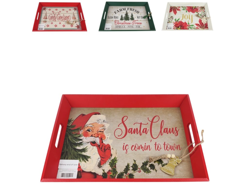 Stylový dřevěný podnos CHRISTMAS s vánočním designem