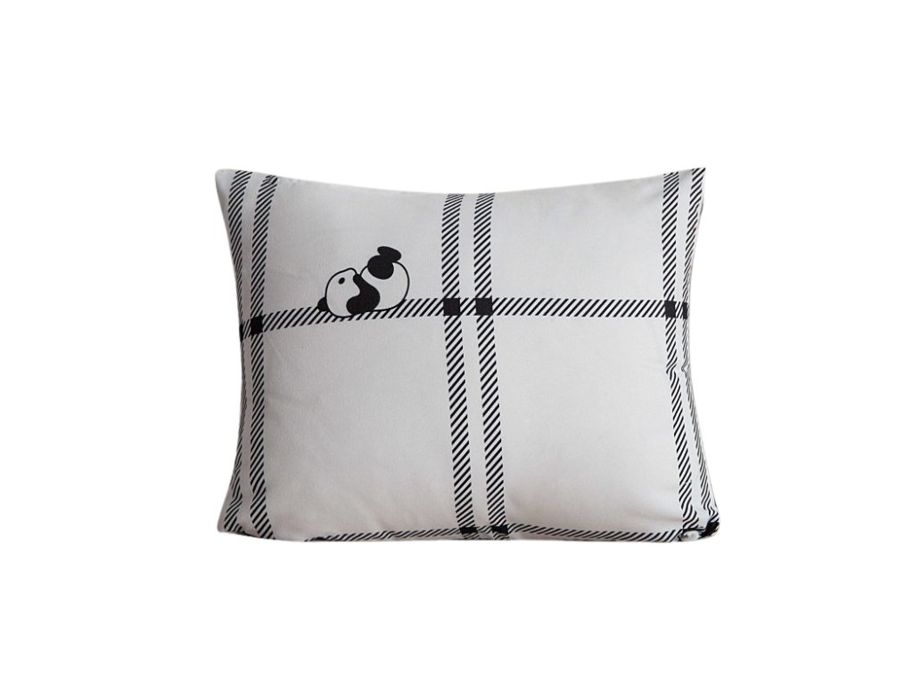 Flanelový povlak CUTE PANDA 40x50 cm bílý s motivem pandy