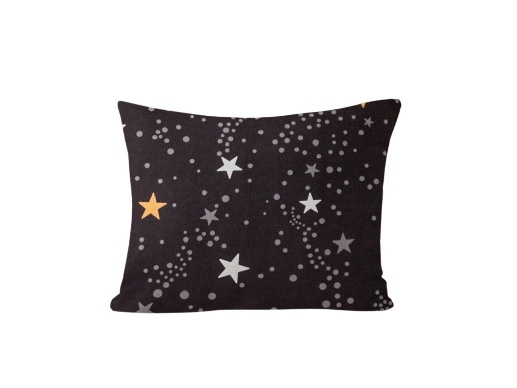 Flanelový povlak STELLAR 40x50 cm tmavě šedý s hvězdným motivem