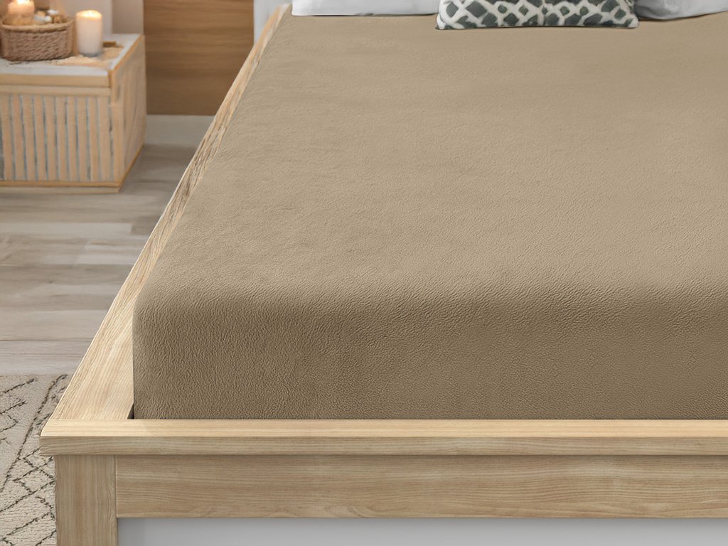 Hnědé prostěradlo mikroplyš SOFT 90x200 cm na jednolůžko