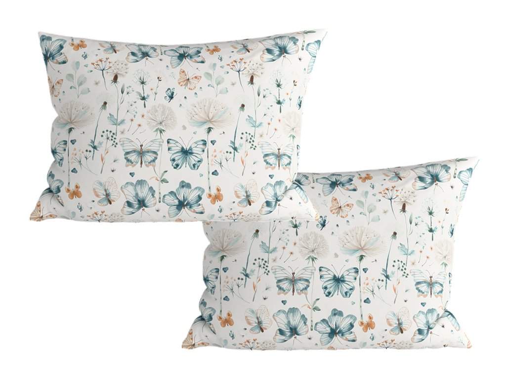 Romantická sada povlaků ELIVINE 40x60 cm s motýlky a květy