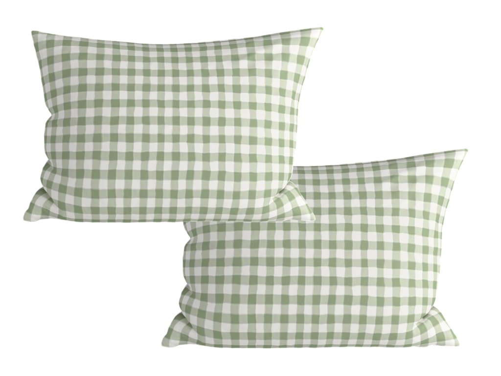 Zelené kostkované povlaky GRENTIS 40x60 cm ve venkovském stylu