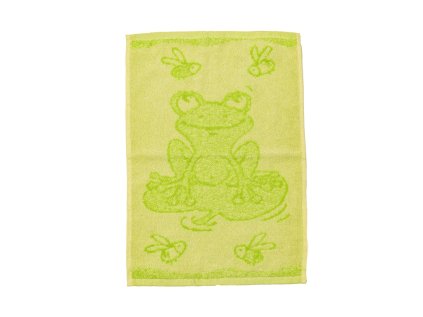 Dětský ručník BEBÉ žabička zelený 30x50 cm s motivem rybníka
