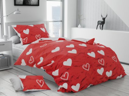 ROSSO piros pamut ágyneműhuzat + 40 x 50 cm párnahuzat ingyen