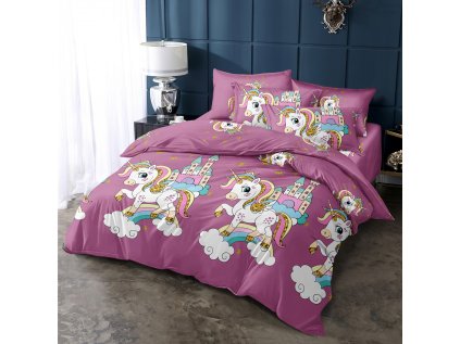 UNICORN lila gyermek ágyneműhuzat