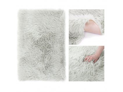 Huňatý světle šedý koberec DOKKA (Méret 50 x 150 cm)
