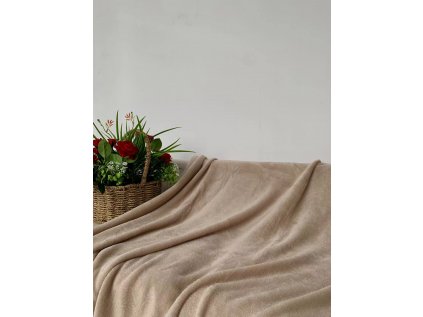 51277 3 bezova mikroplysova deka soft 160x200 cm
