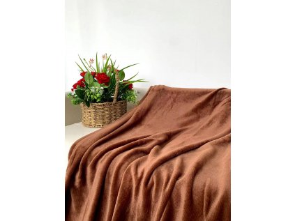 51439 hneda mikroplysova deka soft 160x200 cm