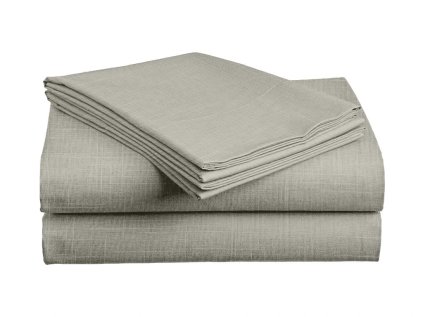Pamut lepedő SLUB 140x240 cm szürke-zöld, 100% pamut