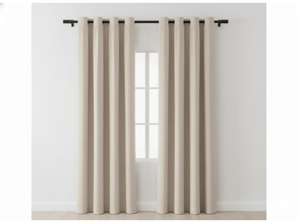 atemňovací závěsy VELVET béžové 140x250 cm s kovovými kroužky