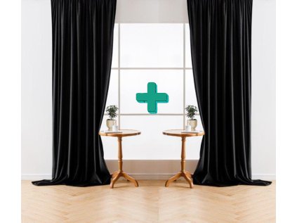 VELVET fekete sötétítő függöny 140x250 cm (2 db), fém karikákkal