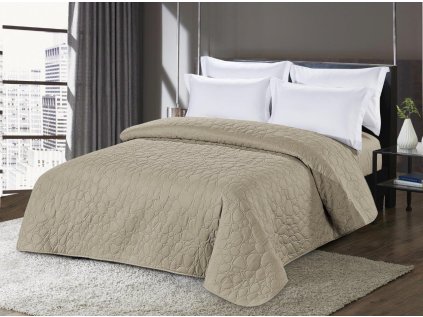 Béžový přehoz na postel STONE se vzorem – stylový doplněk ložnice