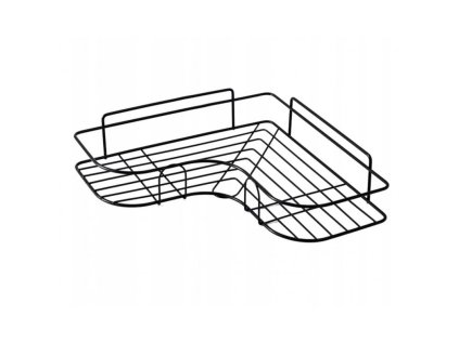 Černá rohová polička NEO do koupelny, instalace bez vrtání