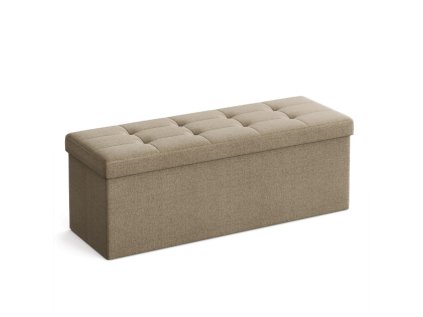 Světle hnědý taburet s úložným prostorem – 110x38 cm, praktický a elegantní doplněk do obýváku.