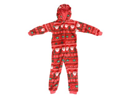 Dětský overal CHRISTMAS ONESIE červený - pohodlný vánoční styl