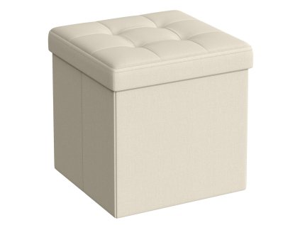 Taburet s úložným prostorem OTTOMAN 30x30 cm, krémový – stylový a praktický