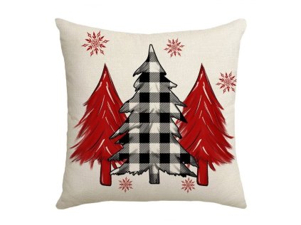 Stylový vánoční povlak na polštář TREES 45x45 cm, béžový