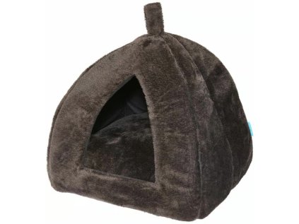 Plyšový pelíšek pro psa/kočku PAWNEST 40x35 cm tmavě šedý – komfortní útočiště