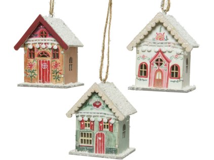 Függő karácsonyi ház CHRISTMAS HOUSE fá - több változat