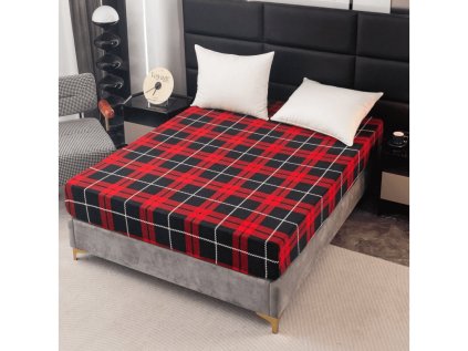 Luxusní červené mikroplyšové prostěradlo ALBURY 90x200 cm