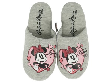 Stylová domácí obuv MINNIE MOUSE ve světle šedé barvě