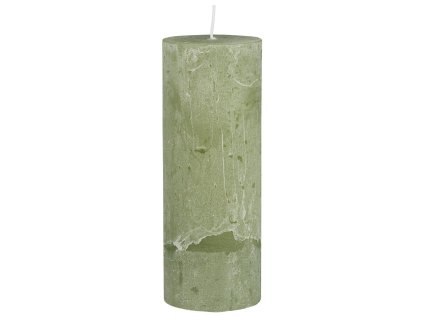 Romantická sloupová svíčka RUSTIC GREEN TEA 18 cm zelená