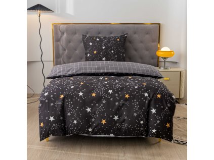 Flanel mikroszálas ágyneműhuzat STELLAR sötétszürke