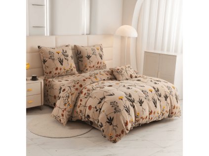 HERBAR bézs mikroplüss ágyneműhuzat