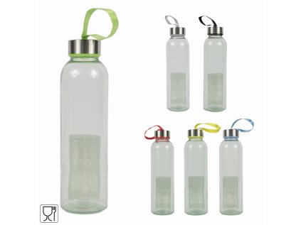 Stylová skleněná láhev SHIPPA 500 ml s barevným poutkem