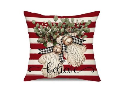 Vánoční povlak na polštář BELIEVE 45x45 cm – červený motiv