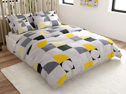 Barevné povlečení GEOMETRIES z Renforcé bavlny s geometrickým vzorem