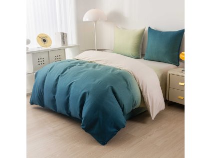 Povlečení z mikrovlákna VEROLA modré s jemným ombré efektem