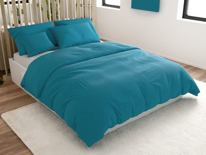 Moderní povlečení z mikrovlákna LANTA tyrkysové s elegantním vzhledem