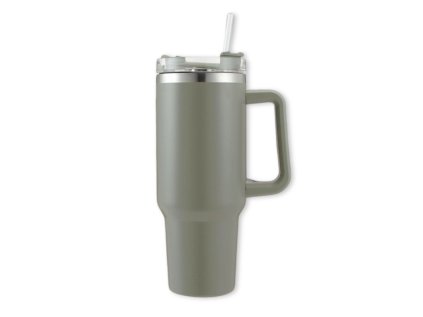 Šedý termohrnek TERMOS 1000 ml udrží horké, studené i ledové nápoje dlouhé hodiny.