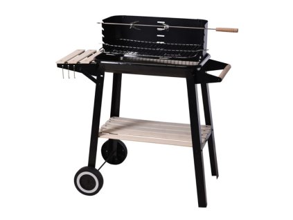 50671 mobilni gril s odkladacim stolkem bbq 83 x 45 cm