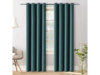 Modrozelený závěs OXFORD 140x250 cm pro moderní interiéry