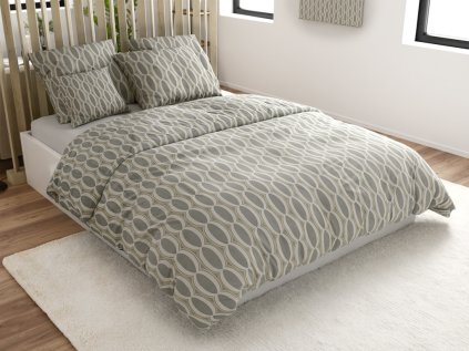 Povlečení z mikrovlákna GRABE hnědé – moderní oválný vzor