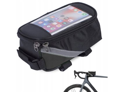 Voděodolná cyklistická brašna na rám s kapsou na telefon do 6,8''
