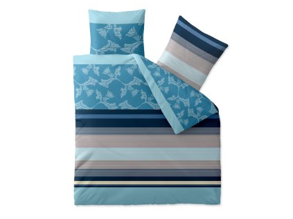 Moderní povlečení z Renforcé bavlny ISABIS modré s elegantním vzorem