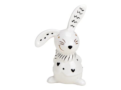 Keramický zajíček BUNNY BACK 10 cm bílý s roztomilým designem