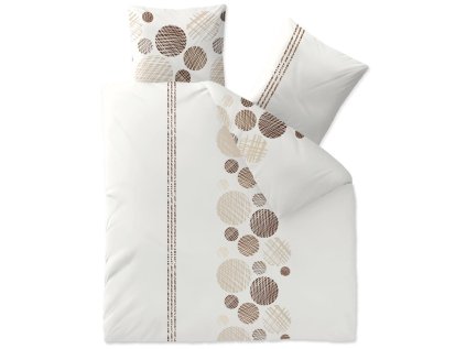 Moderní povlečení z Renforcé bavlny CLEO bílé s kruhovým vzorem