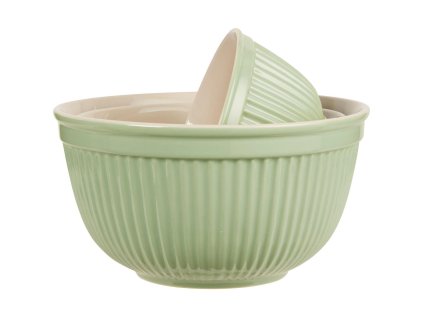 Zelené keramické mísy MYNTE WASABI s vroubky, set 3 kusů