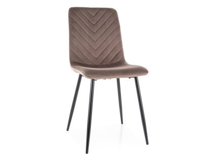 Elegantní jídelní židle DAREN VELVET cappuccino s prošívaným sametem