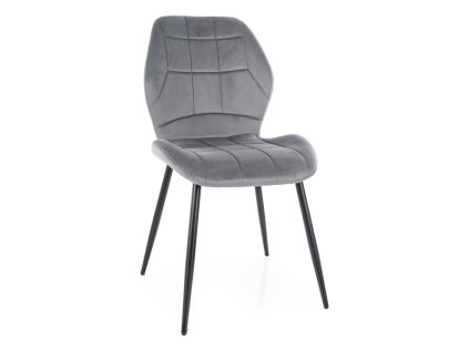 Elegantní jídelní židle JAKE VELVET tmavě šedá s prošívaným sametem