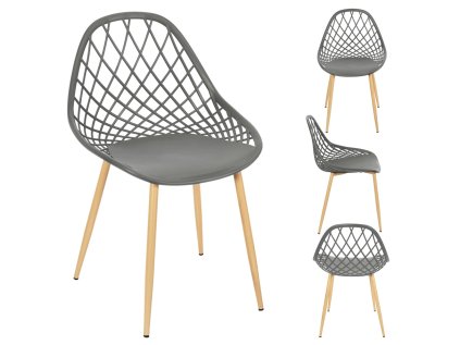Designová šedá židle MALAGA – pohodlné posezení pro zahradu i balkon