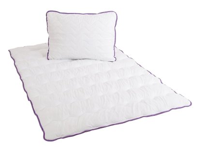 Celoroční prošívaná přikrývka 140x200 s polštářem BELLA LAVENDER 70x90