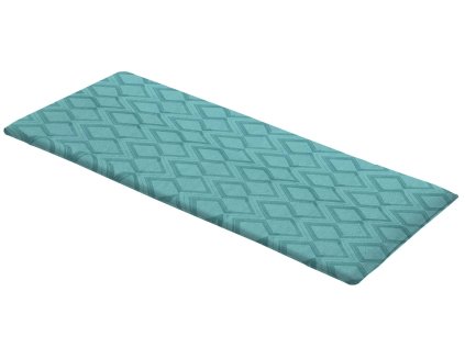 Tyrkysový podsedák MADISON GRAPHIC SEA BLUE 120x48 cm s geometrickým vzorem